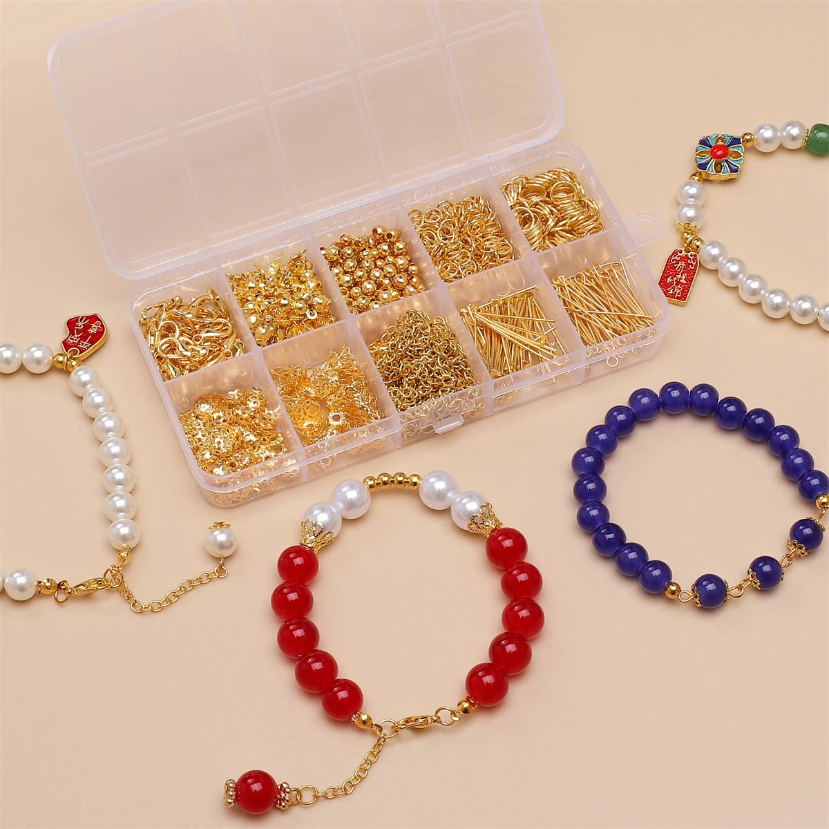 Schmuckzubehör Set 820 Teile Ketten Verschlüsse Verbinder für DIY Schmuckherstellung Bastelbedarf