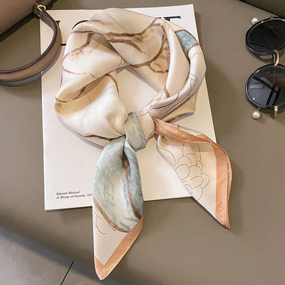 Chique 2023 Zijden Nek Sjaal met Elegante Paardenprint voor Vrouwen - Veelzijdige Vierkante Haarwraps, Foulards en Bandana Opties