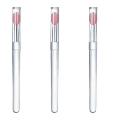 Veelzijdige Draagbare Siliconen Lippenborstel Set - 1/3/5PCS met Beschermende Hoes voor Moeiteloze Toepassing van Lippenbalsem, Lippenstift en Lipgloss!