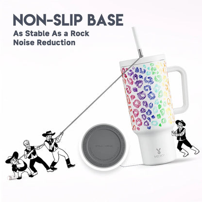 Meoky 40oz RVS Reistumbler - Stijlvolle Multi-Prints, Lekvrij Ontwerp, Perfect voor Koffie, Water en Cadeaus voor Onderweg!