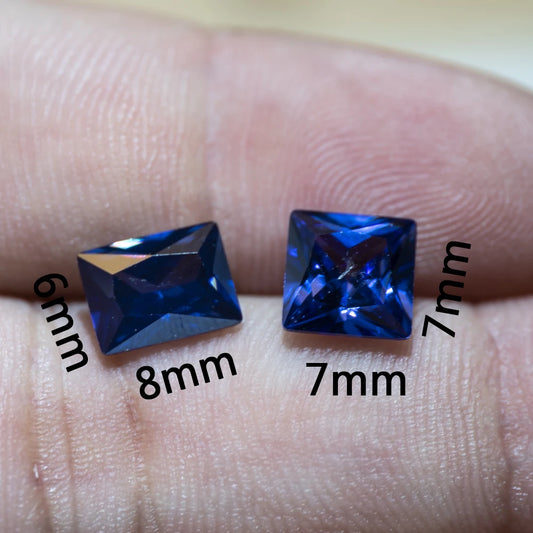 loose Cut Sapphire Corundum Gemstone Spinel Royal Blue Cornflower Loose Stone Rings DIY Making Jewelry Blue Gem Gifts