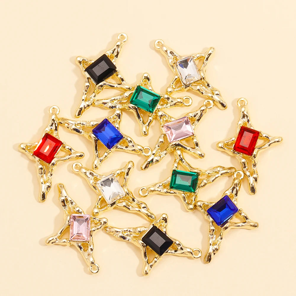 Crystal Cross Charms Gold Silver Crucifix Jewelry Making Supply