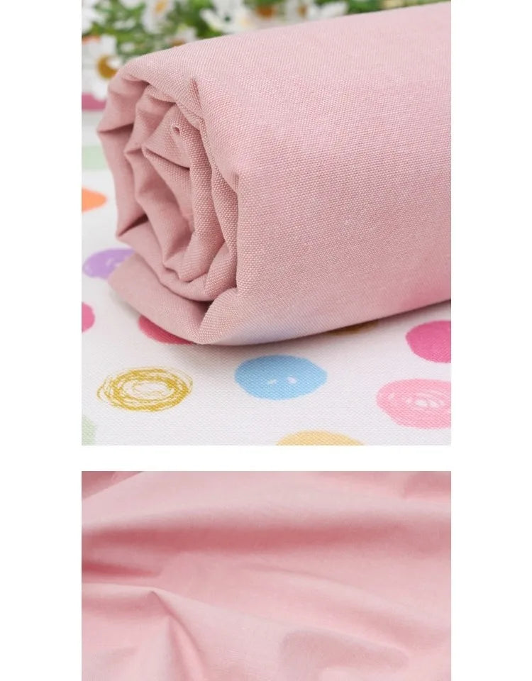 Pink Linen Cotton Fabric for Sewing Quilting Patchwork DIY Bags Baby Clothes Home Decor