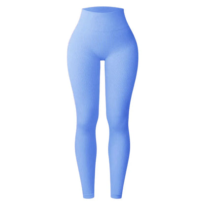 Verhoog je training met hoge taille naadloze gebreide yoga leggings voor vrouwen - stijlvol, slankmakend en perfect voor hardlopen en fitness!