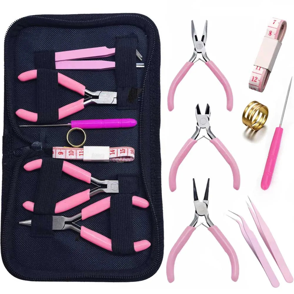 Schmuckherstellung Werkzeug Set 8 teilig Schmuckzangen Perlenwerkzeug Set für DIY Schmuck Reparatur Bastelbedarf