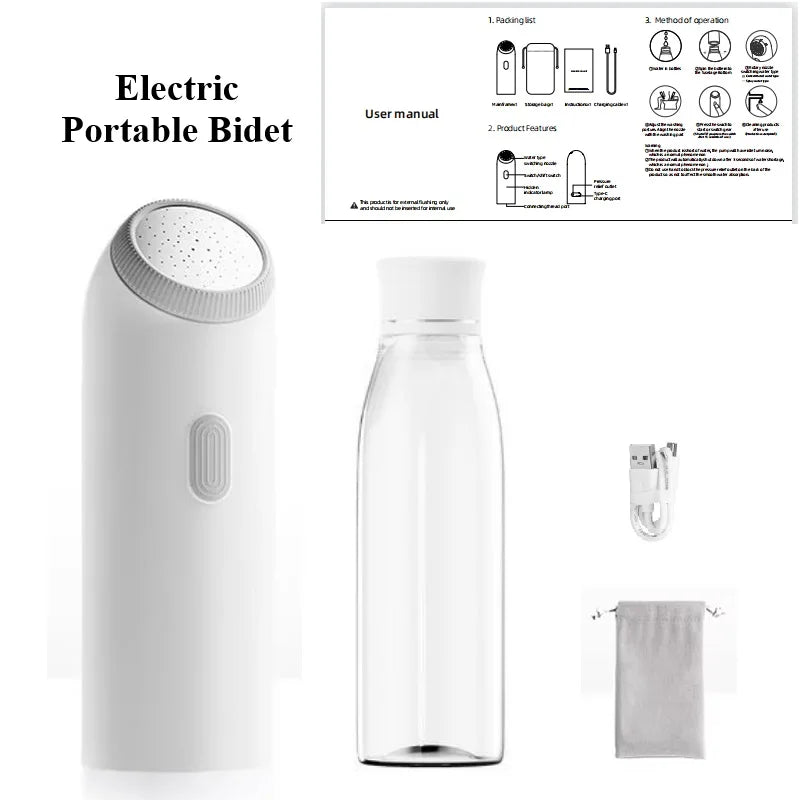 Ultimate Oplaadbare Draagbare Reis Bidet - Handheld Hygiënische Sprayer voor Mannen en Vrouwen, Perfect voor Frisse en Comfortabele Verzorging Onderweg