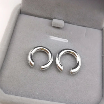 Stijlvolle Minimalistische Gouden Ronde Oorbellen voor Vrouwen – Geen Piercing Vereist C-Vormige Geometrische Oorclip & Botclip Punk Sieraad