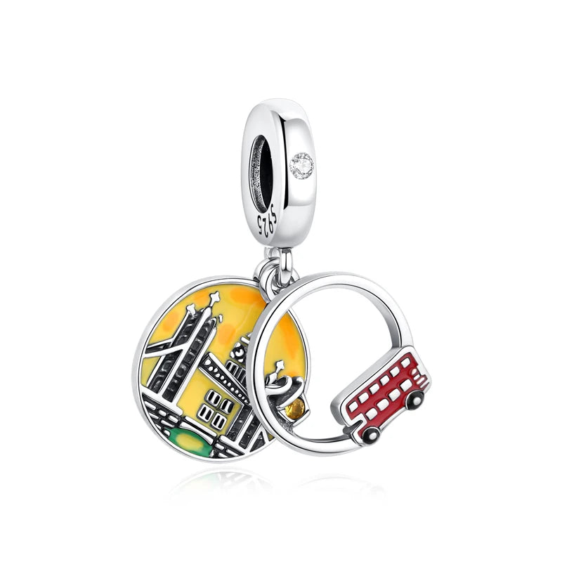 925 Sterling Silver London Bus Charm Bead