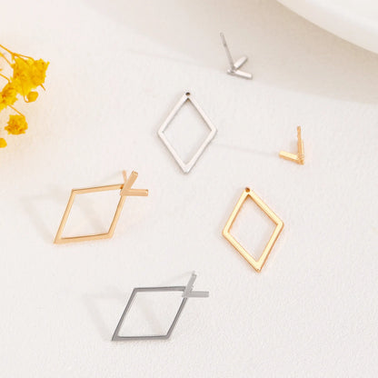 Chic Retro Minimalistische Geometrische Vierkante Afneembare Driehoek Stud Oorbellen - Perfecte Mode Accessoires voor Vrouwen & Ideale Feestcadeaus!