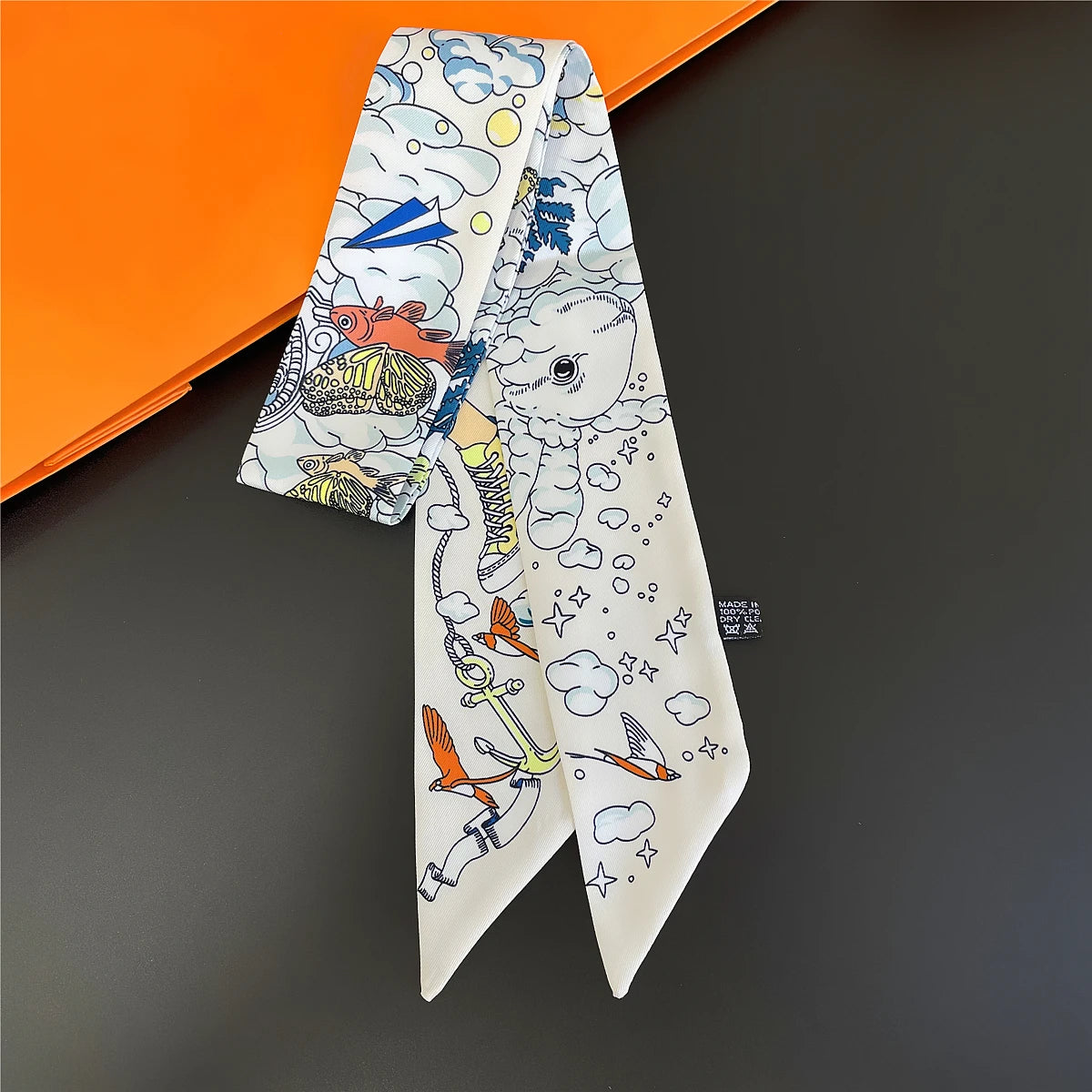 2024 Chic Zebra Florale Zijden Sjaal - Luxe Modeaccessoire voor Vrouwen, Veelzijdige Haarband, Stijlvolle Neckerchief en Elegante Tas Sjaal