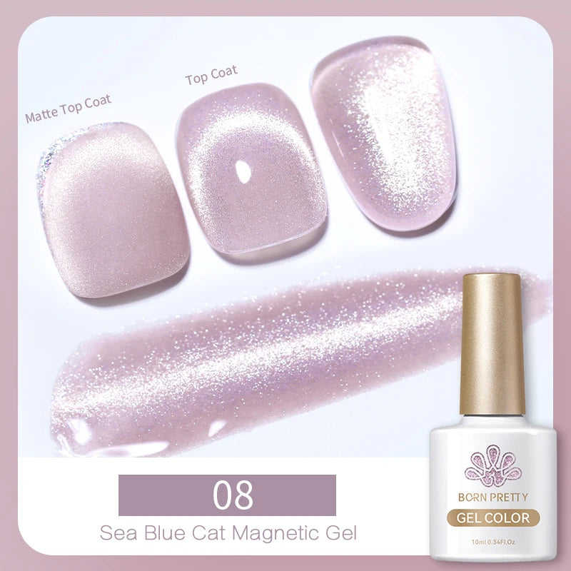 Betoverende Zilveren Maanlicht Kat Magnetische Gel Nagellak - Witte Licht Sprankelende Glitter, Semi- Permanente Nagellak (10ml)