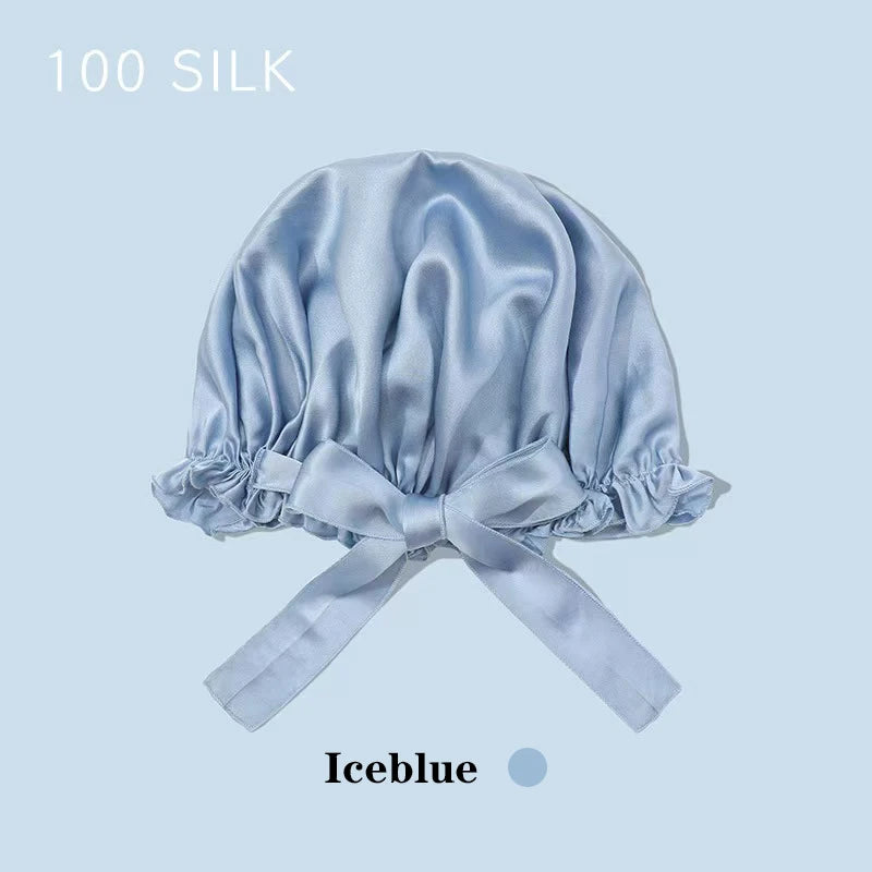 22 Momme 100% Mulberry Silk Bonnet Hair Wrap for Sleeping, Adjustable Silk Scrunchies Sleep Cap for Women Men Hair Care