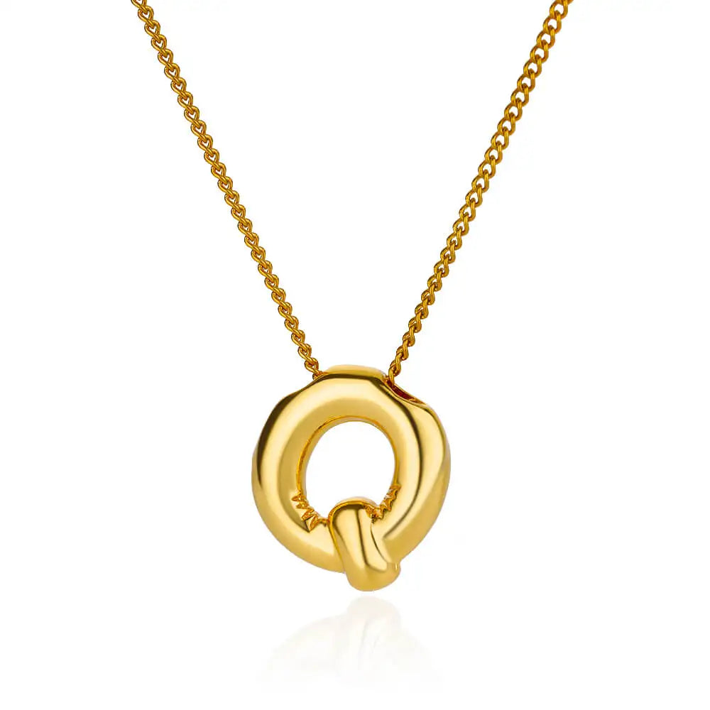 Stijlvolle Chunky Initial Hangertjes Kettingen voor Vrouwen - Gouden RVS A tot Z Bedels, Waterdichte Sieraden Perfect als Verjaardagscadeaus!