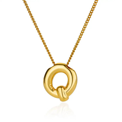 Stijlvolle Chunky Initial Hangertjes Kettingen voor Vrouwen - Gouden RVS A tot Z Bedels, Waterdichte Sieraden Perfect als Verjaardagscadeaus!
