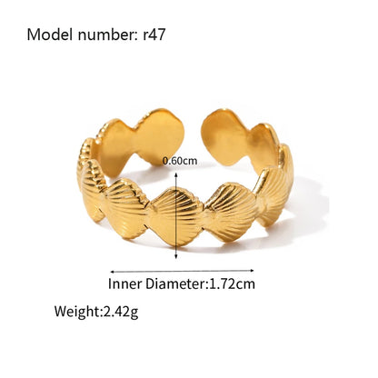 2025 Retro Hollow Zirconringen voor Vrouwen – Luxe Gouden Slangontwerp Trendsettende RVS Sieraden