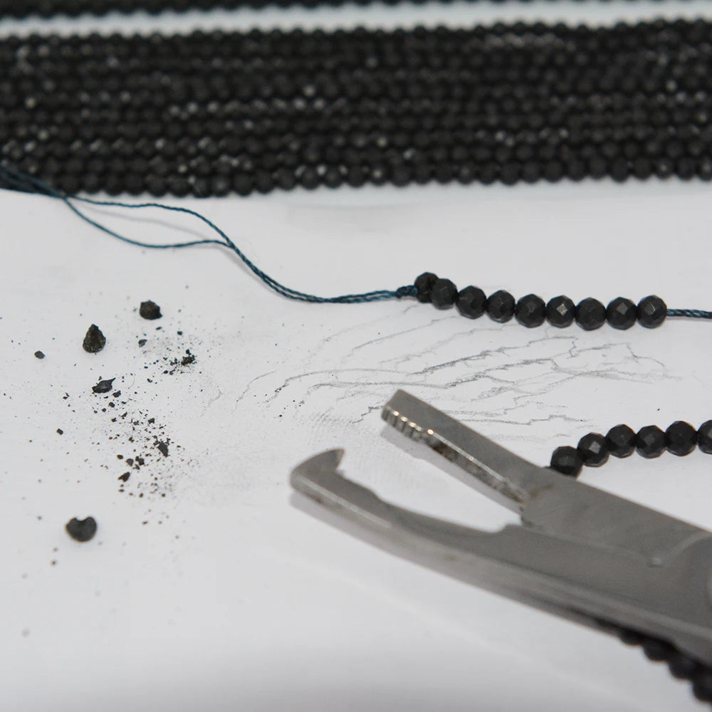 Natural Shungite Faceted Round Beads 2mm 3mm 4mm 15 Inch Strand Genuine Matte Black Gemstone for Jewelry Making