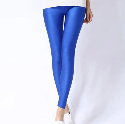 Levende Lente Effen Neon Legging voor Vrouwen - Hoge Rek en Comfortabele Pasvorm voor Elke Meisje!