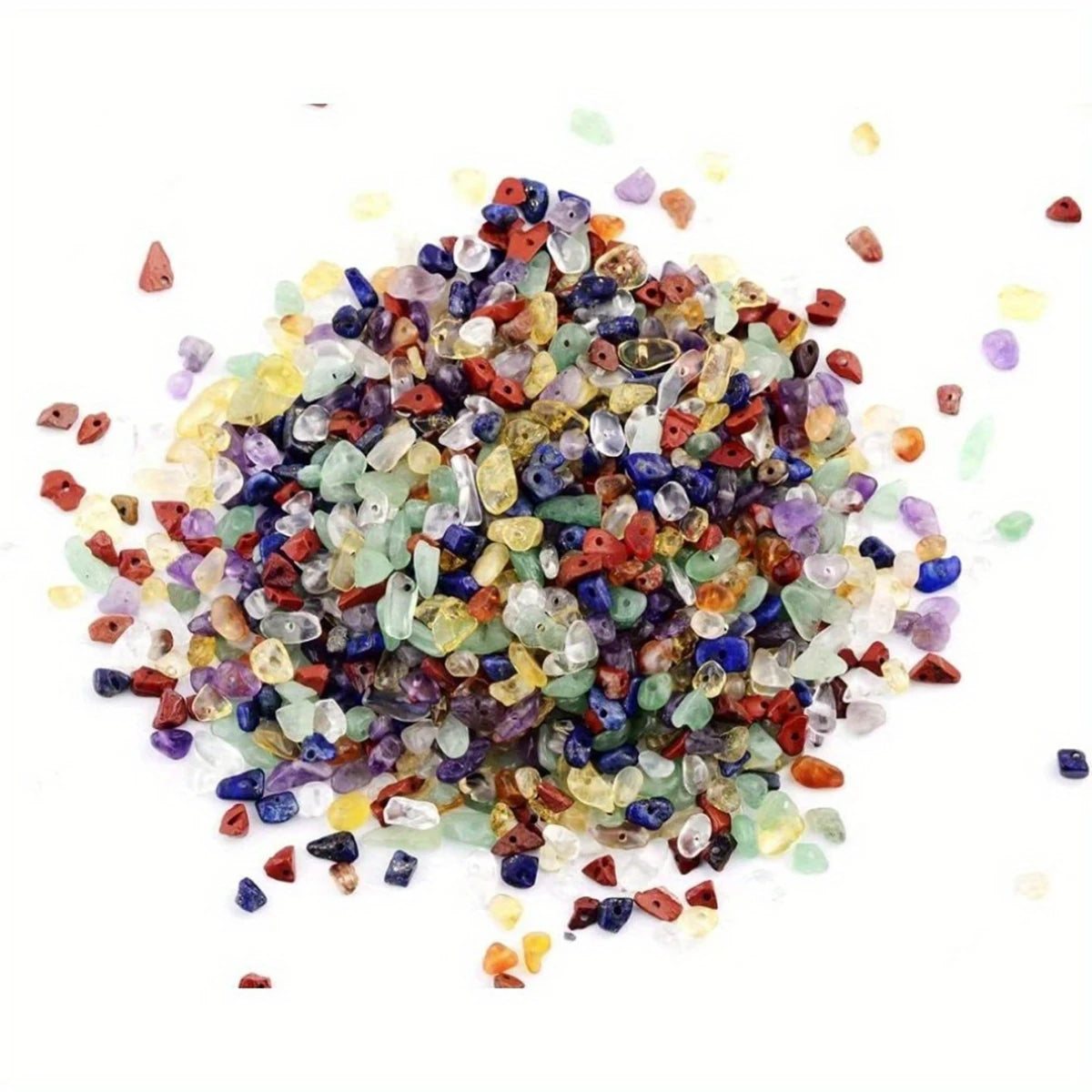Naturstein Perlen Set 450 Stück unregelmäßige Edelstein Splitter 5 bis 8 mm für Schmuckherstellung DIY