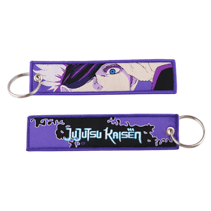 Stijlvolle Japanse Anime Geborduurde Sleutelhangers – Perfecte Sleuteltags voor Motorfietsen, Auto's en Rugzakken – Trendy Sleutelhanger Cadeaus voor Vrienden!