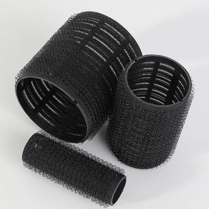 13-delige Zwarte Zelfklevende Haarrollers voor Makkelijk Heatless Krullen en Volume - Ideale Doe-Het-Zelf Stylingen voor Stijlvolle Pony's!