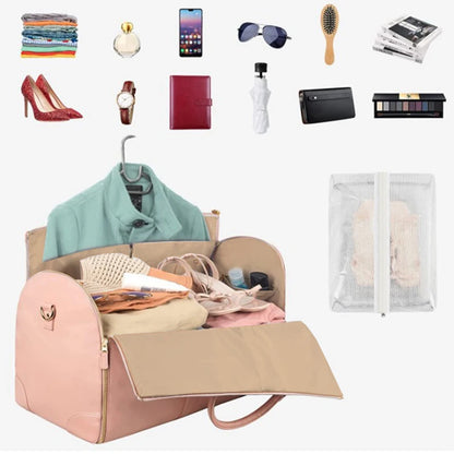 Stylish and Spacious Foldable Women's Travel Duffel Bag - Perfect for Business and Leisure with Durable PU Leather Design