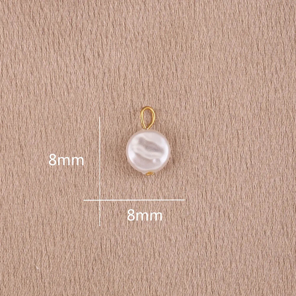 Imitation Pearl Charms for Jewelry Making Heart Round Pendants DIY Earrings Necklaces Craft Supplies