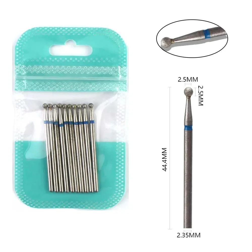 Ultimate 10-delige Diamanten Vijl Bit Set voor Perfecte Manicure & Pedicure met Elektrische Machine - Inclusief Borstel en Freesgereedschap
