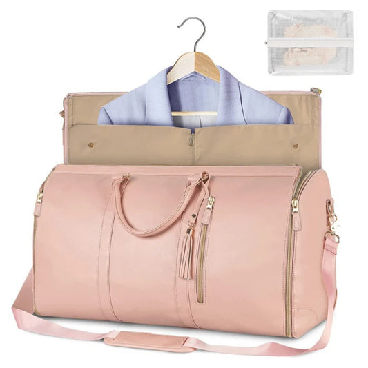 Stylish and Spacious Foldable Women's Travel Duffel Bag - Perfect for Business and Leisure with Durable PU Leather Design