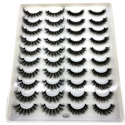2023 Premium 20 Pairs Natuurlijke Lange 3D Minks Valse Wimpers Makeup Kit - Prachtig Gecontroleerde Mink Wimper Extensies voor Verbluffende Ogen!