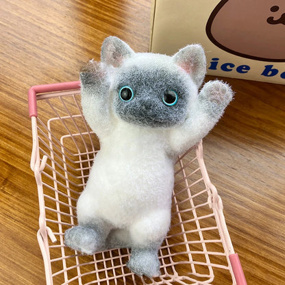 Schattige Jumbo Kitty Kat Taba Siliconen Pluche Speelgoed - Handgemaakte Squeeze Mochi voor Stressverlichting & Ontspanning - Perfect Cadeau voor Kattenliefhebbers!