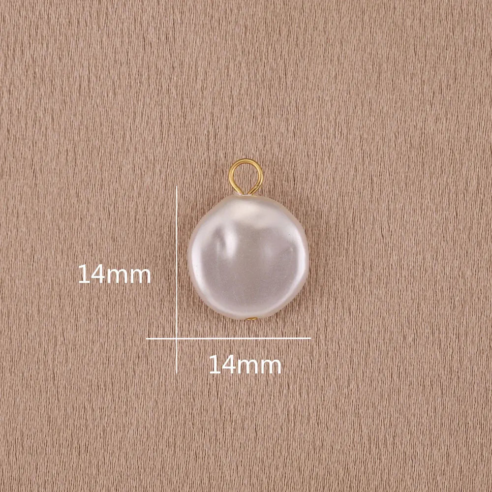 Imitation Pearl Charms for Jewelry Making Heart Round Pendants DIY Earrings Necklaces Craft Supplies