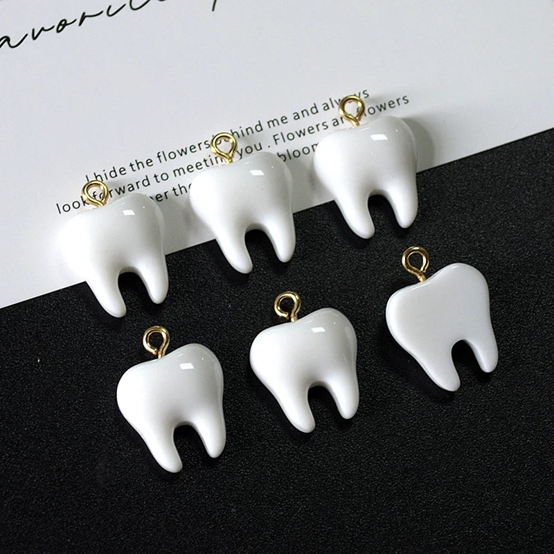 Cute Tooth Charms Resin Pendants for Jewelry Making DIY Earrings Necklaces Bracelets Craft Supplies