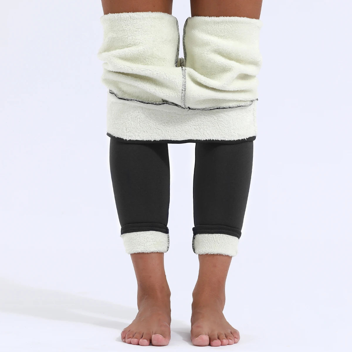 Gezellige Chique Dames Hoge Taille Thermoleggings - Naadloze Lamfleece voor Ultieme Warmte deze Winter