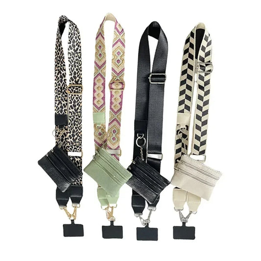 Stijlvolle Verstelbare Telefoon Lanyard met Rits Portemonnee – Modieuze Anti-Verlies Schouderband voor Vrouwen!