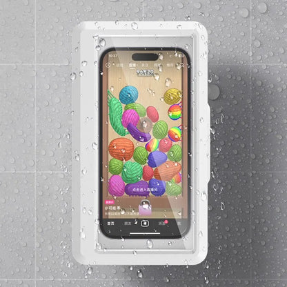 Stijlvolle Waterdichte Telefoonhouder voor de Badkamer - Zelfklevende Wandgemonteerde Touchscreen Stand met Doucheverzegeling Opslag