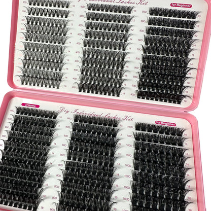 Adembenemende 570/640 stuks Individuele Cluster Wimpers - Dikke & Fluffy 30D/100D Mix Lengte voor Perfecte Doe-Het-Zelf Extensions!