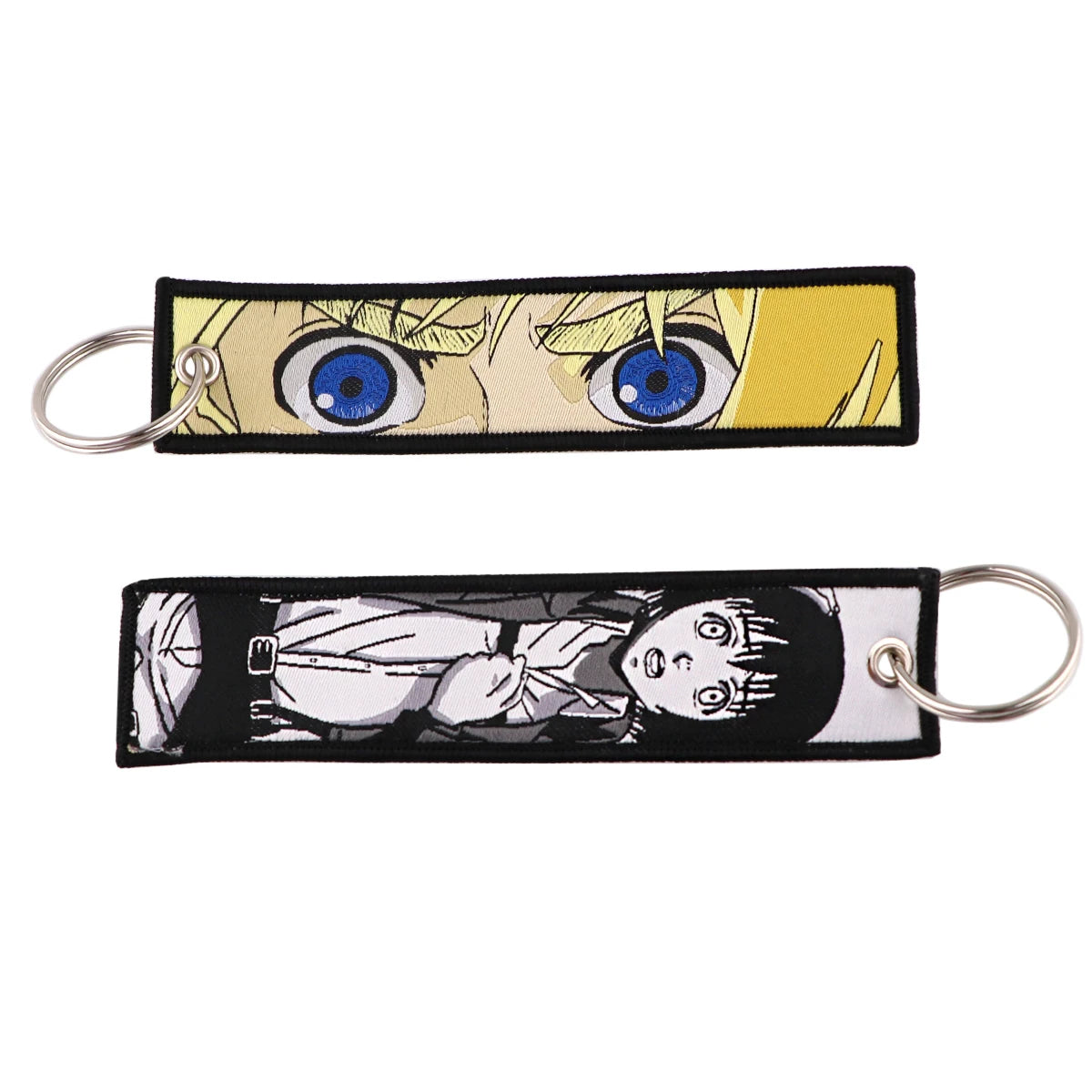 Stijlvolle Japanse Anime Geborduurde Sleutelhangers – Perfecte Sleuteltags voor Motorfietsen, Auto's en Rugzakken – Trendy Sleutelhanger Cadeaus voor Vrienden!