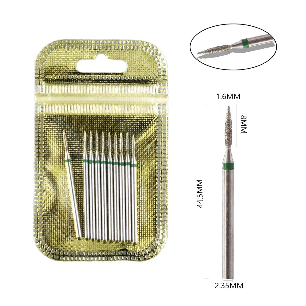 Ultimate 10-delige Diamanten Vijl Bit Set voor Perfecte Manicure & Pedicure met Elektrische Machine - Inclusief Borstel en Freesgereedschap