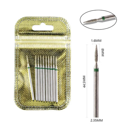 Ultimate 10-delige Diamanten Vijl Bit Set voor Perfecte Manicure & Pedicure met Elektrische Machine - Inclusief Borstel en Freesgereedschap