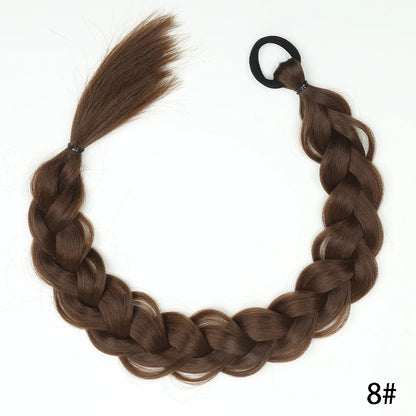 Luxe 24-Inch Synthetische Lange Twist Vlecht Paardestaart Extensions met Rubberband - Perfect voor Dagelijkse Styling en Boksliefhebbers