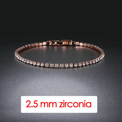 Trendy Vrouwen Tennisarmband met AAA+ Cubic Zirconia - Stijlvolle Zilveren Kristallen Ketting voor Tieners en Bruiloften - H086