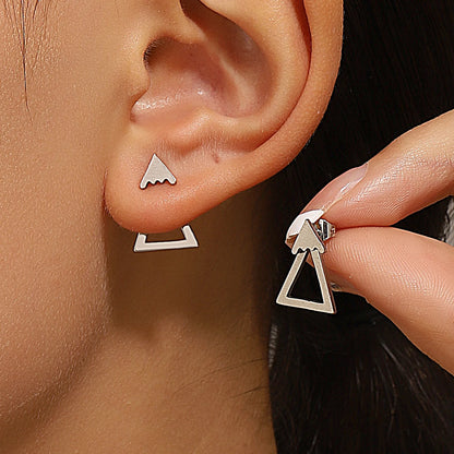 Chic Retro Minimalistische Geometrische Vierkante Afneembare Driehoek Stud Oorbellen - Perfecte Mode Accessoires voor Vrouwen & Ideale Feestcadeaus!