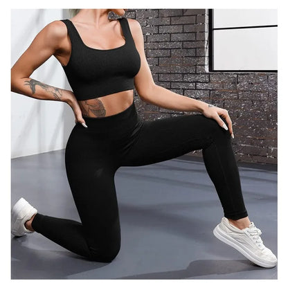 Verhoog je training met hoge taille naadloze gebreide yoga leggings voor vrouwen - stijlvol, slankmakend en perfect voor hardlopen en fitness!