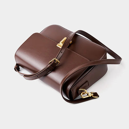 Stijlvolle Dames Echt Leren Schoudertas - Premium Rundslederen Crossbody Essentials