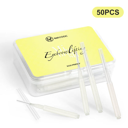MAYOOC Mini Oogbrauwborstel Set – Wegwerp Oogbrowlifting & Permanent Borstels met Buigbare Microapplicators voor Perfecte Wimpertoepassing