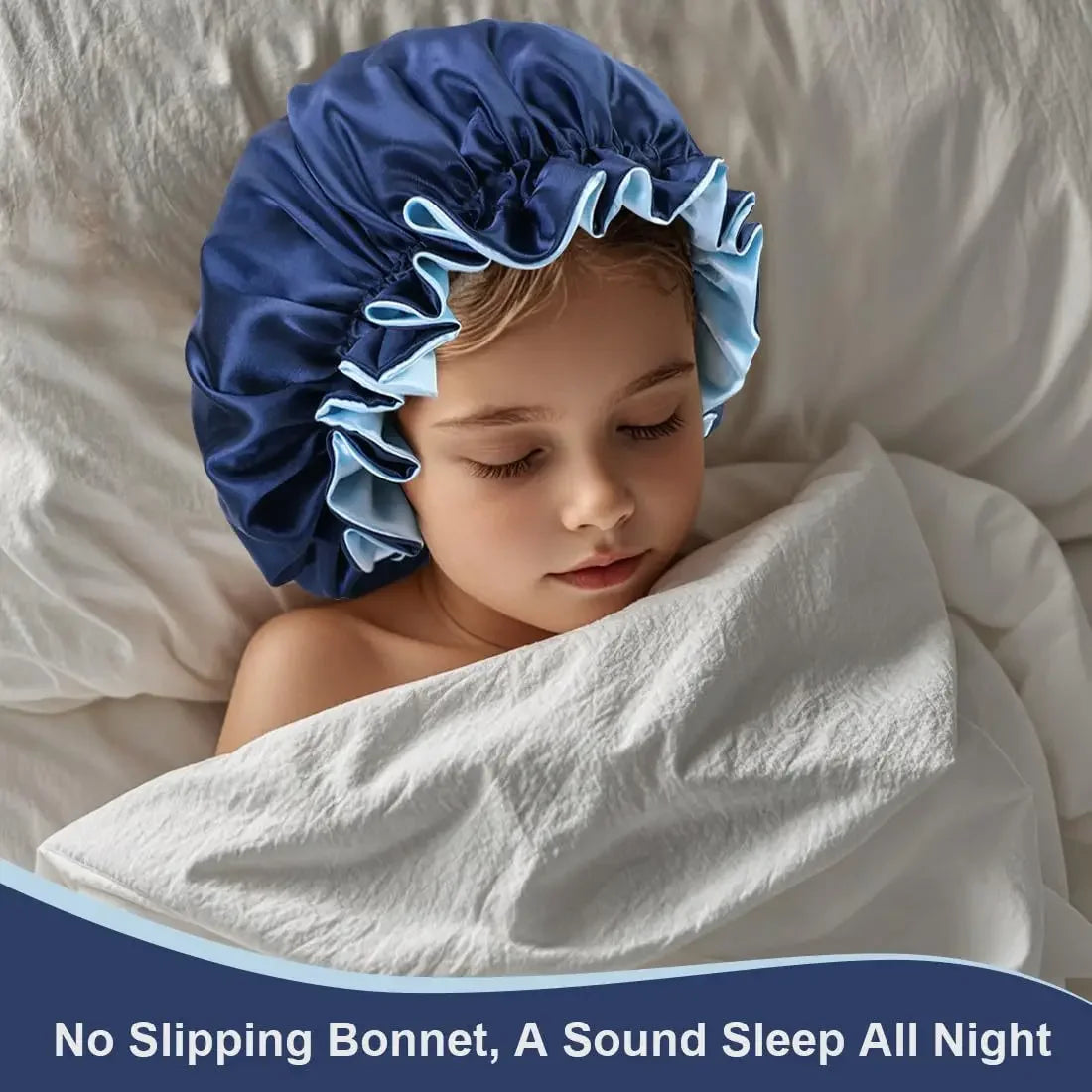 Double Layer Silk Satin Bonnet Lady Night Sleep Hats Fashion Shower Cap Head Cover for Women