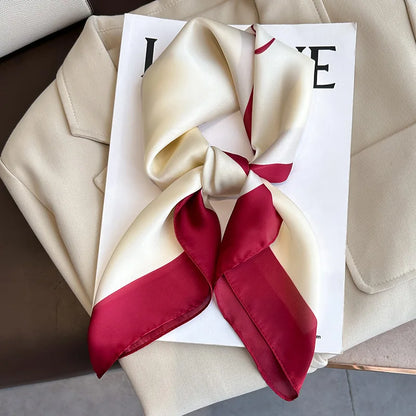 Verhoog je stijl met de 2024 mode 70x70 cm bedrukte zijden pashmina sjaal voor vrouwen - veelzijdige vierkante omslagdoek en stijlvolle haarband!