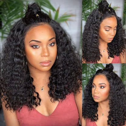 Prachtige Diepe Golf 180% Dichtheid Voor-geplukt Zijdeel Korte Bob Lace Frontal Perook - 13x4 Braziliaans Maagdelijk Menselijk Haar voor Zwarte Vrouwen