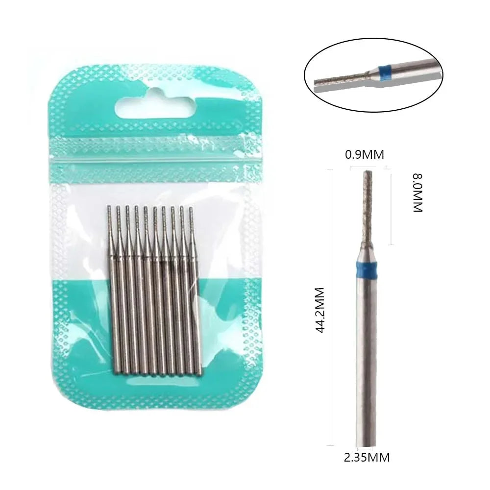 Ultimate 10-delige Diamanten Vijl Bit Set voor Perfecte Manicure & Pedicure met Elektrische Machine - Inclusief Borstel en Freesgereedschap