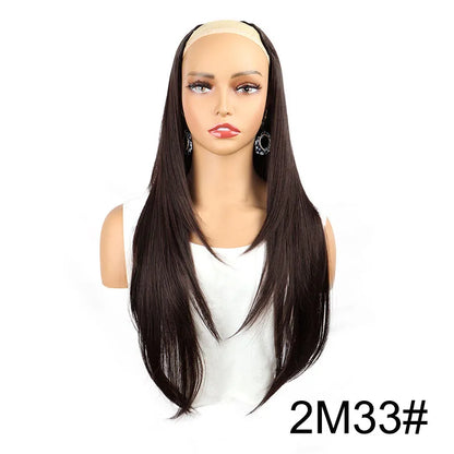 WIGSIN 22-Inch Luxueuze V-Vormige Gelaagde Synthetische Haarverlengingen – 4 Clips Lange Rechte Haarstuk voor Moeiteloze Elegant!